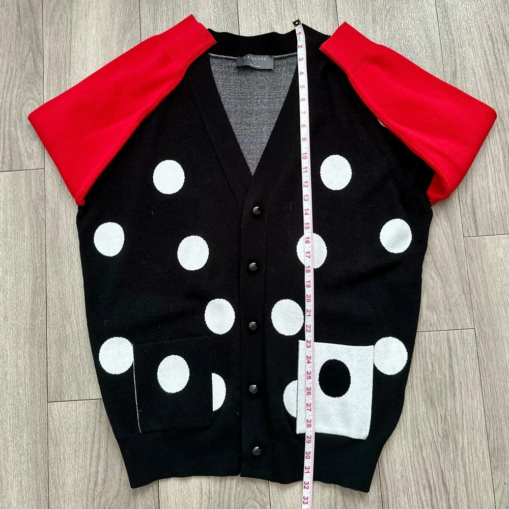 Exquise Polka Dot Patterned Knitwear Cardigan